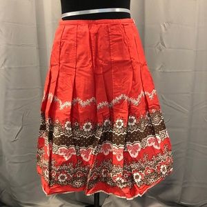 Orange pleated bo-ho skirt